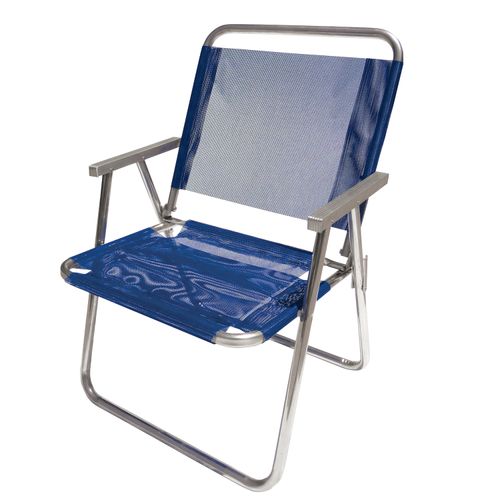 Reposera Azul Plegable Con Apoya Brazos Única Posición