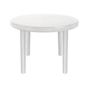 Mesa Blanca Redonda Jardin Desmontable