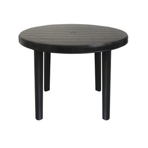 Mesa Negra Redonda Jardin Desmontable