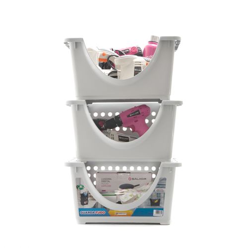 Organizador Gris Claro Plegable 3 Piezas