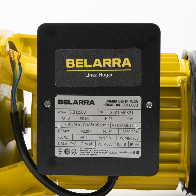 Bomba Agua 1/2 Hp Periferica Centrifuga Belarra Tanque