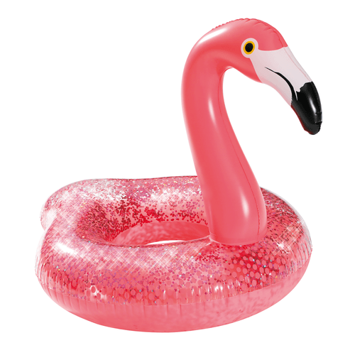 Flamenco Salvavidas Inflable Con Glitter 106 x 80 x 79 Cm