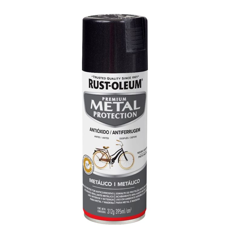 Pintura Aerosol Antióxido Metal Protection 340 Gr Rust Oleum Color Negro  Satinado