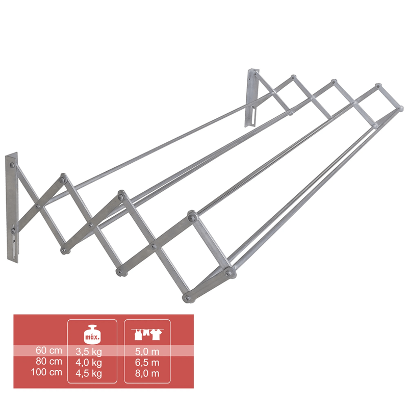 ▷🥇 distribuidor tendedero extensible pared aluminio 1,20 metros