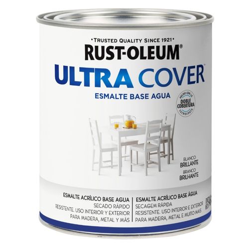 Ultra Cover Esmalte Al Agua Acabado Brillante Color Blanco
