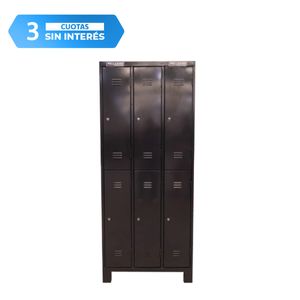 Locker Metálico 6 Puertas Con Cerradura