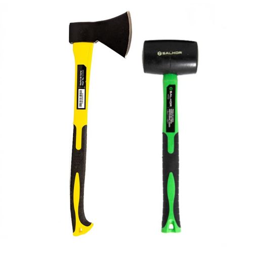 Combo Hacha De Corte 1kg + Maza De Goma 456Gr