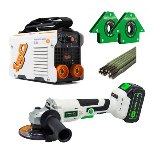 Combo Soldadora 150 + Amoladora 115 + Escuadras + Electrodos