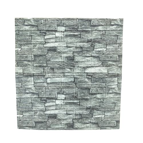 Placa 3d Vinilo Autoadhesivo Pared Rocas Negro 70x78 Cm