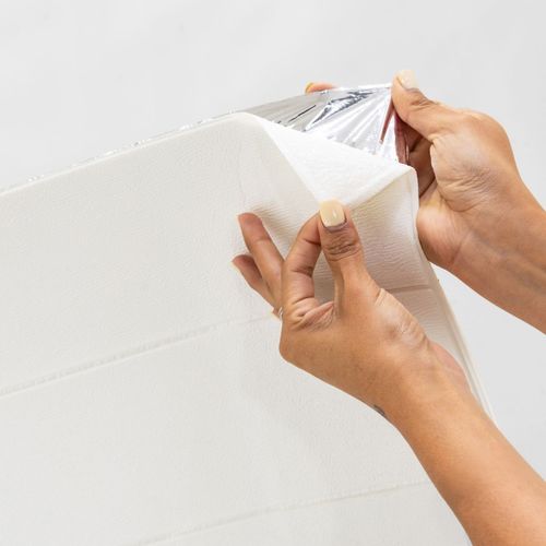 Placa 3d Vinilo Autoadhesivo Pared Moldura Recta 70x70