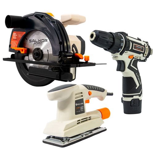 Combo Sierra Circular + Lijadora Orbital + Taladro Atornillador