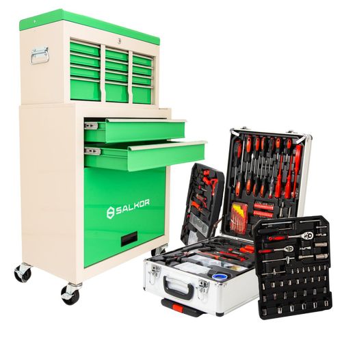 Combo Gabinete Porta Herramienta + Set Herramientas 130 Pz