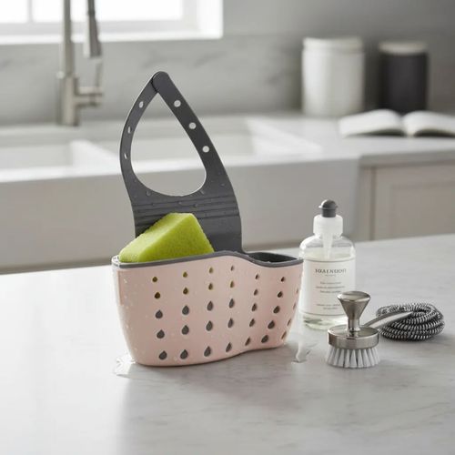 Porta Esponja Organizador Bacha Cocina Colgante Rosa
