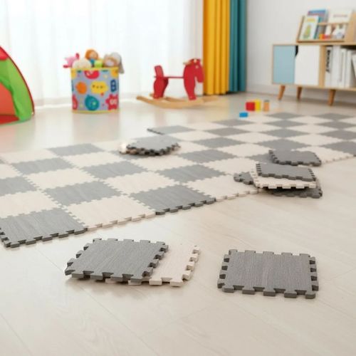 Placa Piso Encastrable Goma Eva 60 x 60 Crudo