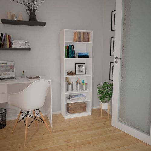 Biblioteca Melamina 2 Estantes Regulables 3 Fijo Blanco