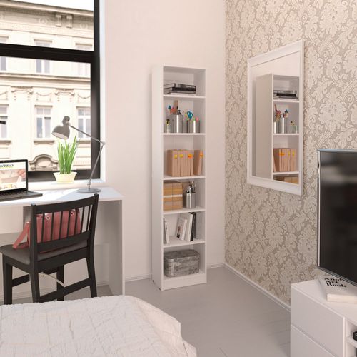 Mueble Organizador Biblioteca 5 Estantes Blanco