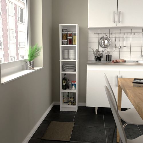Mueble Organizador Blanco 4 Estantes Biblioteca y Alacena