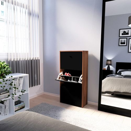 Zapatero Organizador Melamina 3 Niveles Negro y Paraíso