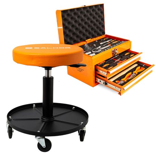 Combo Gabinete Con herramientas 75 Ps + Banco Mecánico