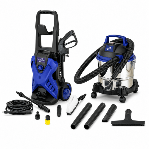 Combo Limpieza Hidrolavadora 150Bar + Aspiradora 1000W